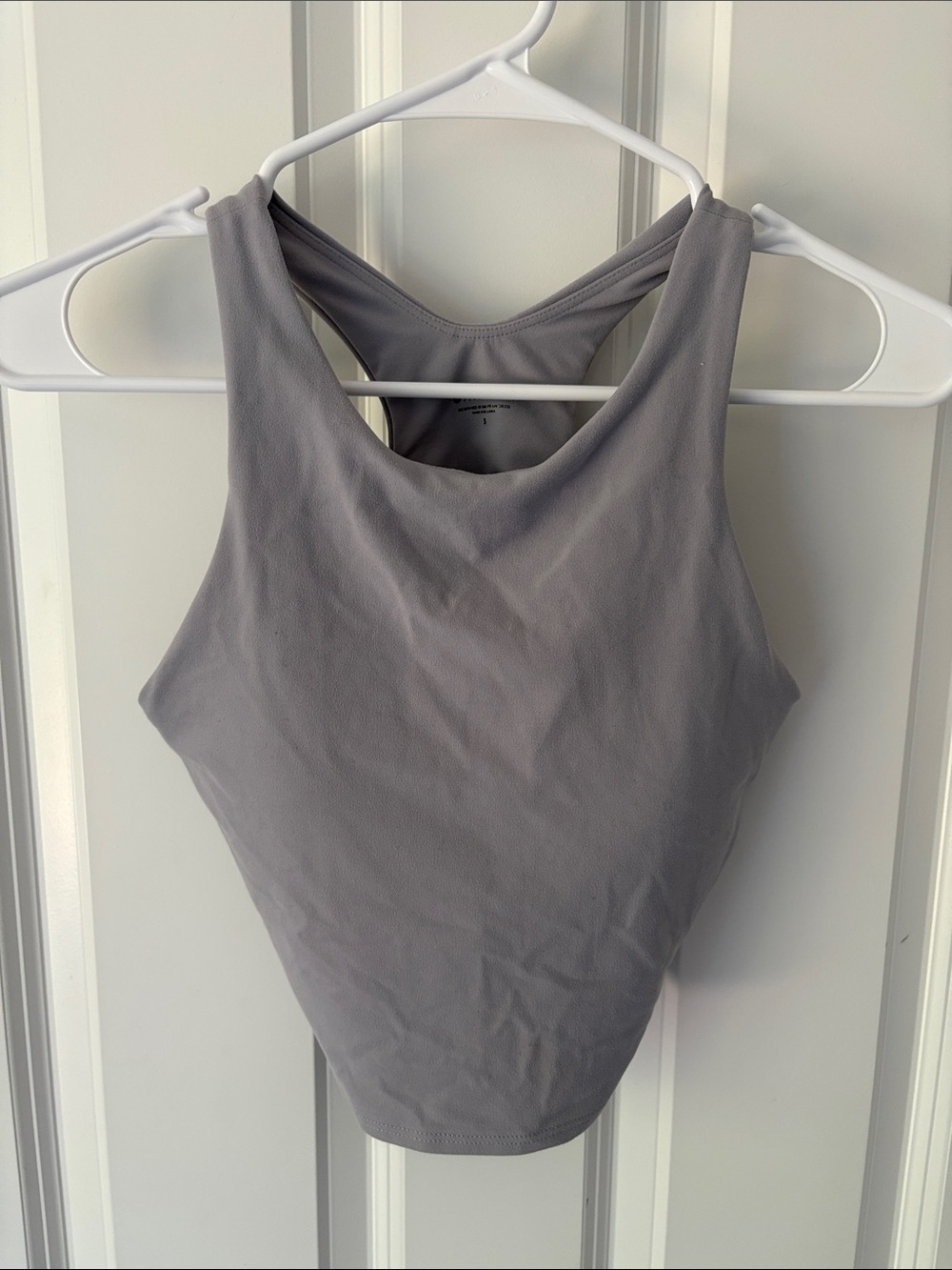 Athleta conscious crop top light gray size small